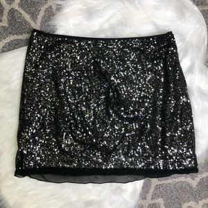 Jennifer Lopez Black Sequin Mini Skirt Sheer Detai